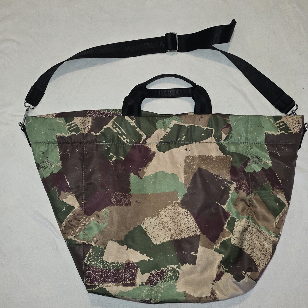 Zara Multicolor Camo Patchwork Padded Shopper Tot… - image 1